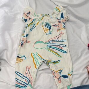 Tea Collection White Romper with Colorful Accents